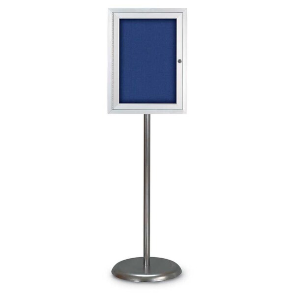 Corkboard, Double Door, Radius Frame, 48x36", Satin/Black Rubber